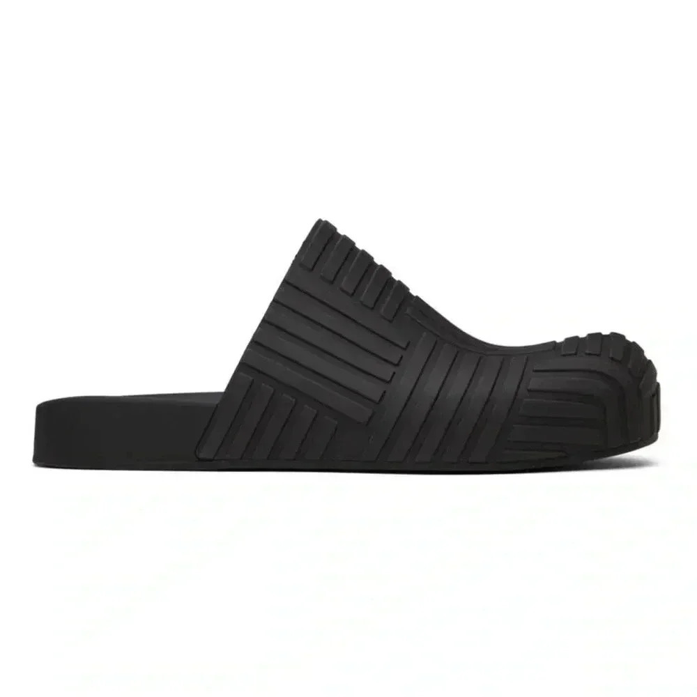 Bottega Véneta Men’s Slide Sandal Black Rubber Clogs 40